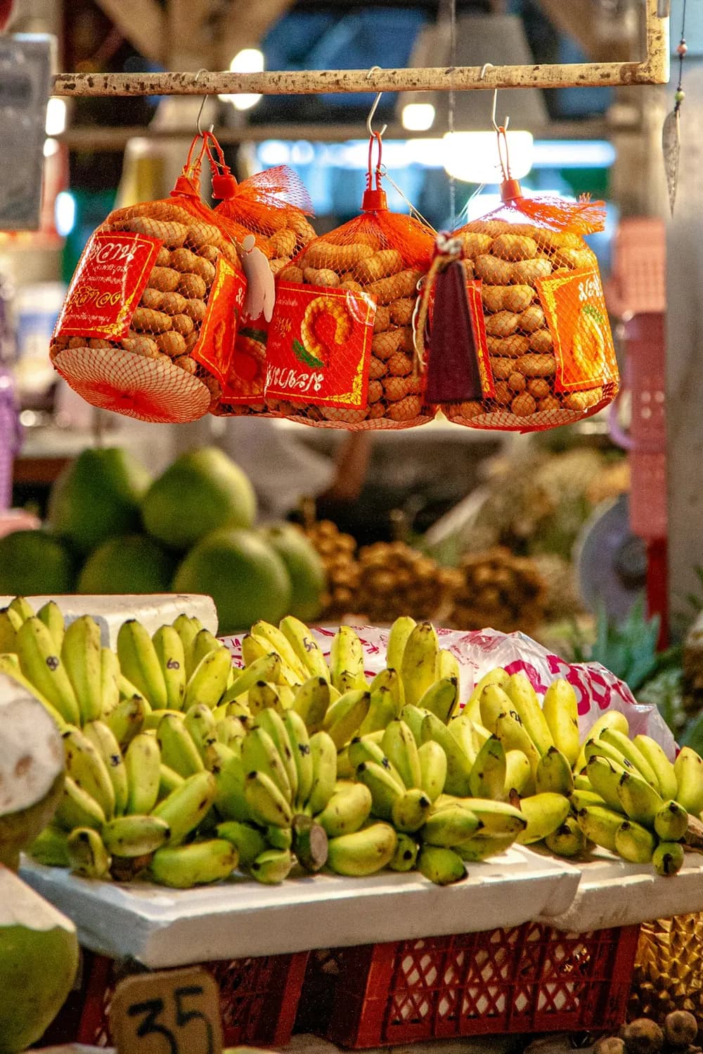 Fresh fruit and produce for sale at a market in Phuket